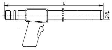 XDZ-1-l／18 K Standard type hard gun handle high energy ignition gun dimensional drawing