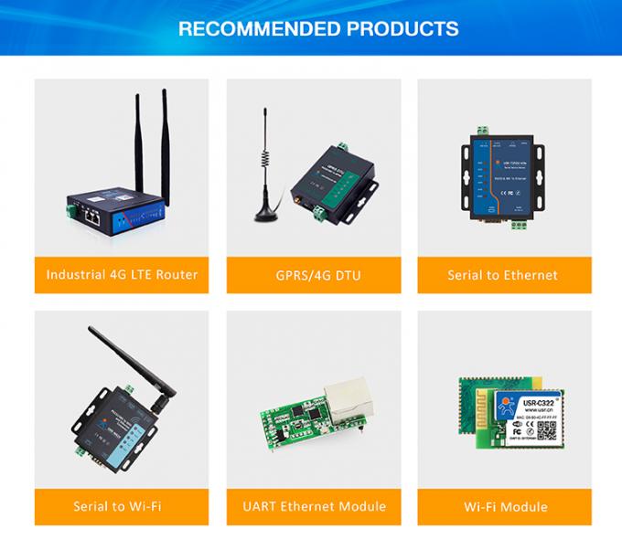 PUSR USR- N510 Industrial Modbus Gateway Serial RS232 RS485 RS422 para Ethernet Converter com comando AT Função IoT Device 2