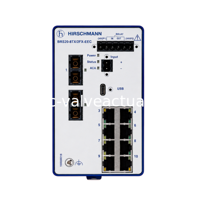 Bom preço. Hirschmann BRS20-8TX/2FX-EEC Comutador Ethernet Industrial Gestado 8TX + 2FX Fibra em linha